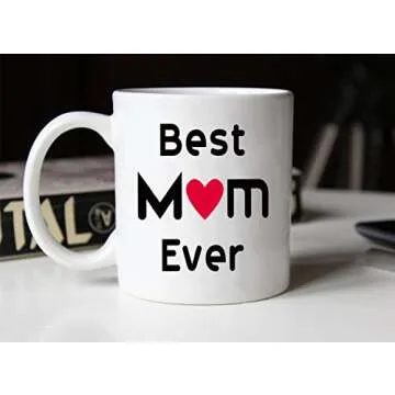 MAUAG Best Mom Coffee Mug, Best Mom Ever Unique Holiday or Birthday Gifts Idea for Mom Mother Mama Mommy Cup White, 11 Oz