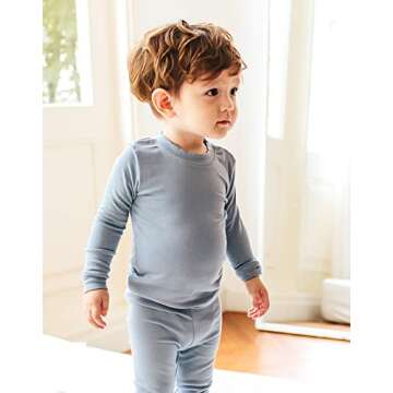 VAENAIT BABY Kids Long Sleeve Modal Pajamas Set in Powderblue
