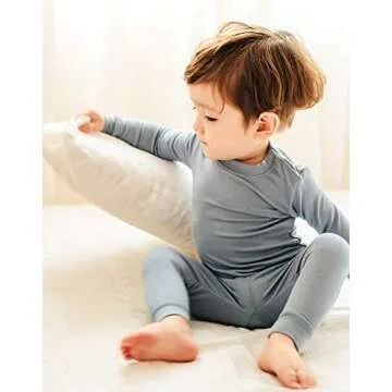 VAENAIT BABY Kids Long Sleeve Modal Pajamas Set in Powderblue
