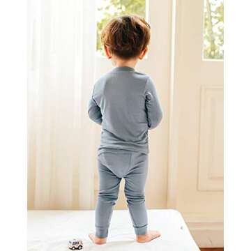 VAENAIT BABY Kids Long Sleeve Modal Pajamas Set in Powderblue