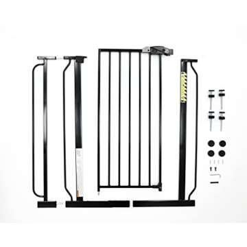 Regalo Easy Step Extra Tall Walk Thru Baby Gate, Bonus Kit, Includes 4-Inch Extension Kit, Pressure Mount Kit and Wall Cups and Mounting Kit, Black, 4 Count (Pack of 1)
