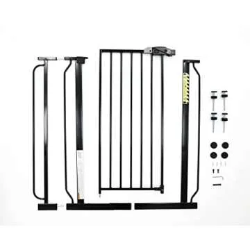 Regalo Easy Step Extra Tall Walk Thru Baby Gate, Bonus Kit, Includes 4-Inch Extension Kit, Pressure Mount Kit and Wall Cups and Mounting Kit, Black, 4 Count (Pack of 1)