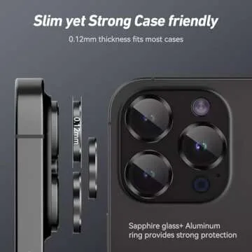 Jeluse 3X2 Pack Compatible for iPhone 15 Pro Max/iPhone 15 Pro Camera Lens Protector 9H Tempered Glass Cover, Drop Protection, Scratch Resistant, Automatic Alignment, Night Shooting Mode