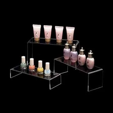 ihomecooker 6 Pc Clear Acrylic Display Risers Showcase for Shoe Risers Retail Stand Cupcake Stand Dessert Stand