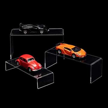 ihomecooker 6 Pc Clear Acrylic Display Risers Showcase for Shoe Risers Retail Stand Cupcake Stand Dessert Stand