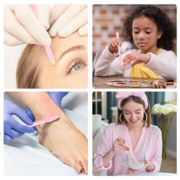 4 Pack Eyebrow Wax Sticks Non-Stick Wax Spatula Silicone Eyebrow Wax Stick Waxing Applicator Reusable Hard Wax Sticks For Home Salon Body Use