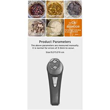 YHJIC Portable USB Incense Burner Ramada Dukhoon Burner Muslim Arabic Dukhni Aroma Diffuser with Comb Arabic Bakhoor