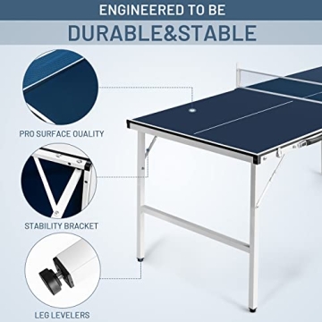 Tiktun Foldable Ping Pong Table for Indoor and Outdoor Fun