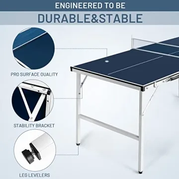 Tiktun Foldable Ping Pong Table for Indoor and Outdoor Fun