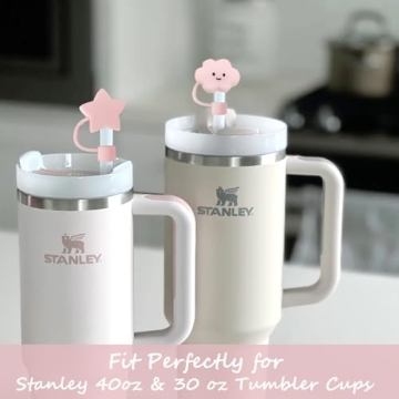 GAISHION 8Pcs Cute Toppers for Stanley Tumbler Straws