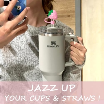 GAISHION 8Pcs Cute Toppers for Stanley Tumbler Straws