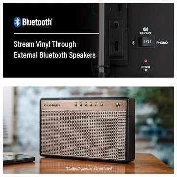 Crosley CR8017B-DU Voyager Vintage Portable Vinyl Record Player Turntable with Bluetooth in/Out and Built-in Speakers, Dune