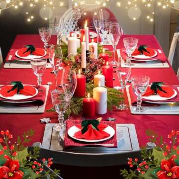 Christmas Napkin Rings, Green Bow Napkin Holder Rings, Chic Velvet Napkin Buckle for Holiday Birthday Party Anniversary Dinner Wedding Dining Table Decoration (Set of 6)