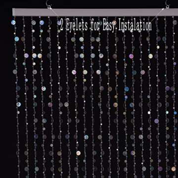 FlavorThings Silver Bubble Beaded Curtain Room Divider