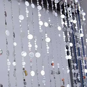 FlavorThings Silver Bubble Beaded Curtain Room Divider