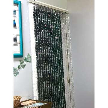 FlavorThings Silver Bubble Beaded Curtain Room Divider