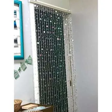 FlavorThings Silver Bubble Beaded Curtain Room Divider