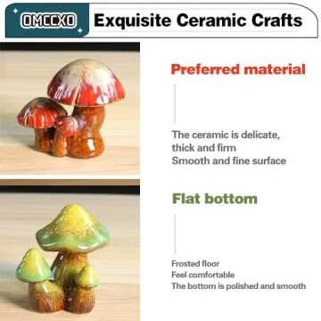 2Pack Mushroom Toilet Bolt Caps,Toilet Bolt Covers Decorative,Fun Ceramics Mushroom Toilet Bolt Covers，Universal Toilet Bolt Caps Toilet Caps for Bottom of Toilet (Mushrooms)