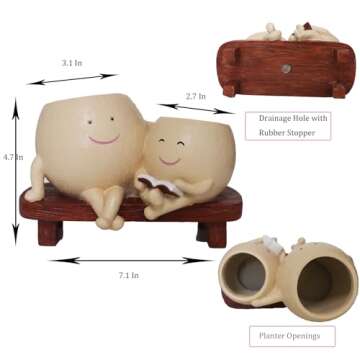 Dolkgy Unique Head Planter Pots for Indoor Outdoor