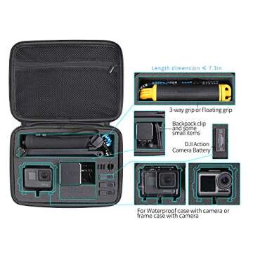 SUREWO Compatible with Medium Carrying Case GoPro Hero 12 11 10 9 8 7 6 5 Black,APEMAN/AKASO/DJI Omso Action 3/2 and More