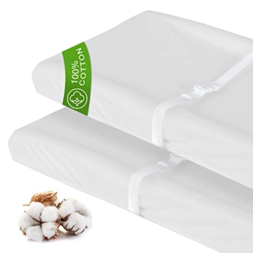 Soft Cotton Changing Pad Cover 2-Pack for Babies - Eco-Friendly