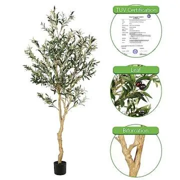 Realead 6ft Faux Olive Tree for Home Decor