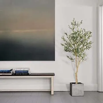 Realead 6ft Faux Olive Tree for Home Decor