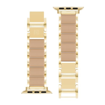 Anne Klein Gold-Tone Silicone Apple Watch Band Elegant Adjustable