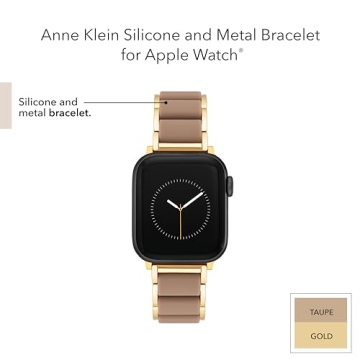 Anne Klein Gold-Tone Silicone Apple Watch Band Elegant Adjustable
