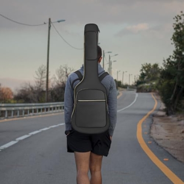 LETSROCK Electric Guitar Bag, Electric Guitar Gig Bag 0.35 Inch Thick Padding Backpack Soft Electric Guitar Bag Dual Adjustable Shoulder Strap Pocket & Back Hanger Loop Black