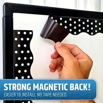 Strong Magnetic Borders for Classrooms - 12 Durable Strips