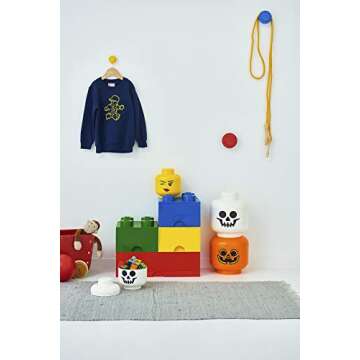LEGO STORAGE HEAD (LARGE) - SKELETON - Fun Storage Organizer for Kids' Toys, Stackable, Durable Poly...