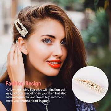 10pcs Pearls Hair Clips for Women Girls, 2020 Fashion Hair barrettes, Hair Clips Pearl for Birthday ...