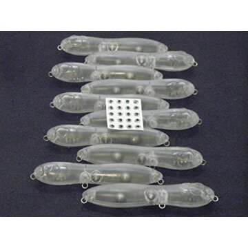 wLure 10 Blank Unpainted Popper Topwater Twitch Fishing Lures UPW769