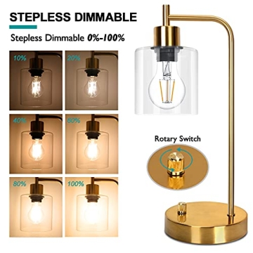 Elegant Gold Industrial Table Lamp with USB Ports for Any Room
