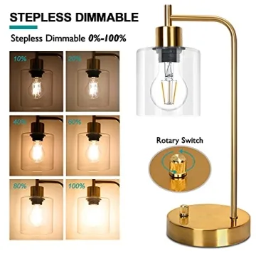 Elegant Gold Industrial Table Lamp with USB Ports for Any Room