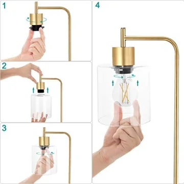 Elegant Gold Industrial Table Lamp with USB Ports for Any Room