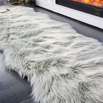 EasyJoy Ultra Soft Faux Fur Area Rug for Cozy Homes