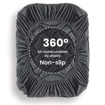 SLEEP ZONE Full Size Cooling Mattress Topper for Double Bed, Premium Zoned Cool Mattress Pad Cover, Padded Mattress Protector Breathable Washable, Deep Pocket 8-21" (Grey, Full)