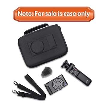 LTGEM Camera Case Compatible with Sony ZV-1F / ZV-1 / ZV-1 II Vlog Digital Camera, Tripod, Microphone and Vlogger Accessory Kit with Shoulder Strap, Black