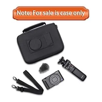 LTGEM Camera Case Compatible with Sony ZV-1F / ZV-1 / ZV-1 II Vlog Digital Camera, Tripod, Microphone and Vlogger Accessory Kit with Shoulder Strap, Black