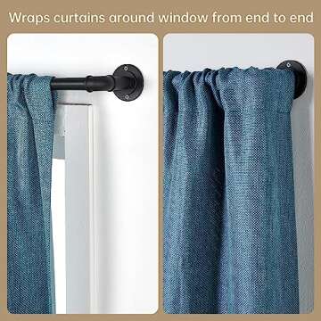 Industrial Curtain Rods 28 to 48 Inches for Blackout