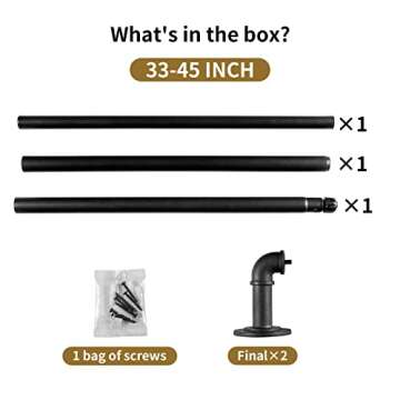 Industrial Curtain Rods 28 to 48 Inches for Blackout