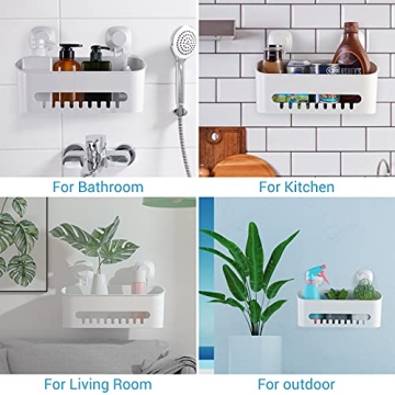 Heavy Duty Suction Cup Shower Caddy No-Drill Organizer