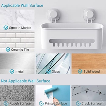 Heavy Duty Suction Cup Shower Caddy No-Drill Organizer