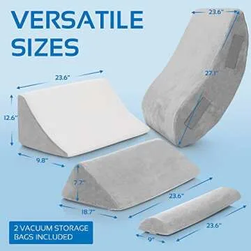 AllSett Health Bed Wedge Pillow Set for Comfort & Relief