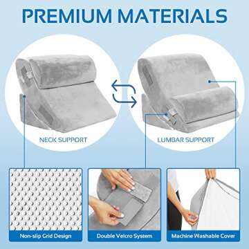 AllSett Health Bed Wedge Pillow Set for Comfort & Relief