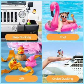 Happy Duckers Rubber Ducks - 25 Piece Bulk Pack for Bath, Pool, Party, Cruise, Jeep Ducking, Decoration & More - Small Assorted Funny Toy Duckies with Gift Box