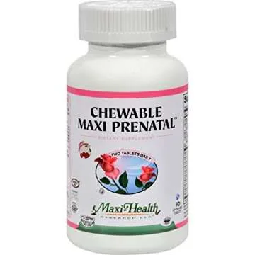 Maxi-Health Chewable Prenatal Vitamin - Over 25 Essential Vitamins and Minerals - Doctor Formulated ...