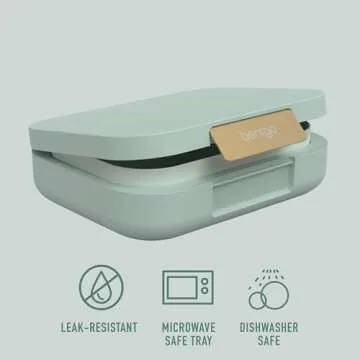 Bentgo Modern - Leak-Resistant Bento Lunch Box For Adults, Teens, & Larger Appetites; Reusable BPA-Free Meal Prep Container with 3 or 4 Compartments, Dishwasher/Microwave Safe; 44oz (Mint Green)
